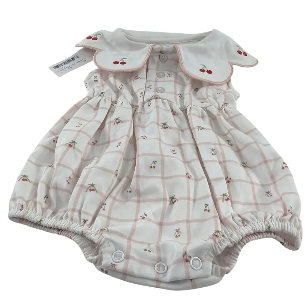 Tecomoabesos Cherry Pima Romper Pink Size 3M